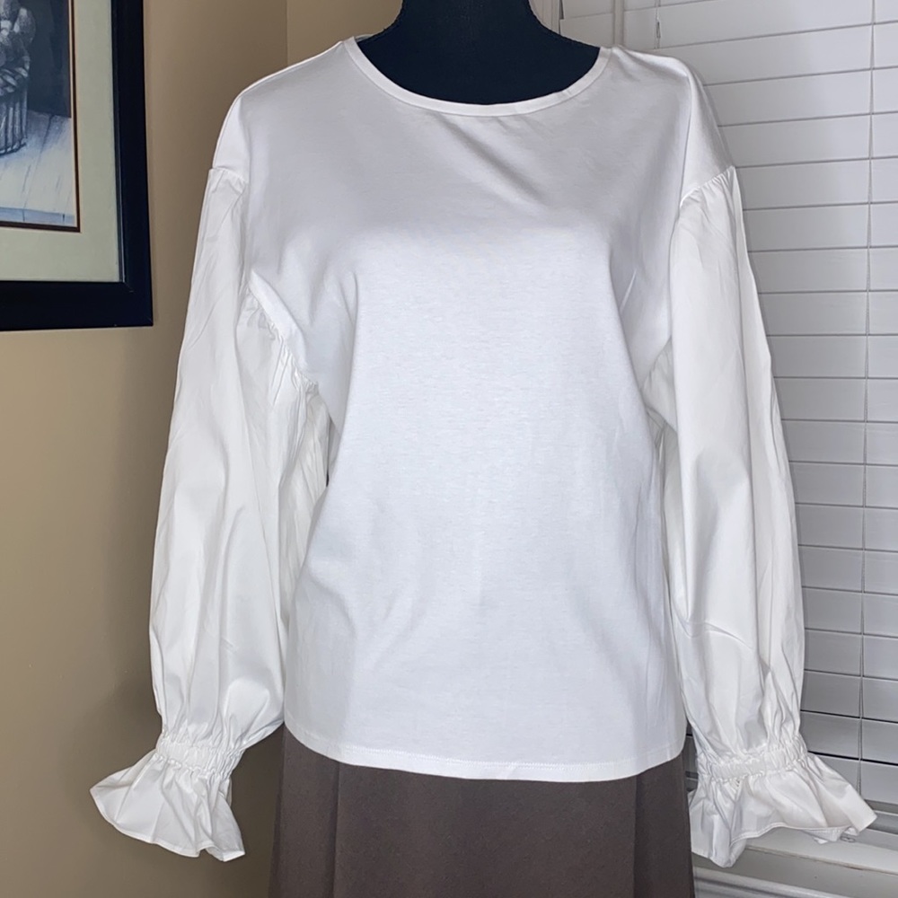 Express Fashionable White Long Sleeve Shirt